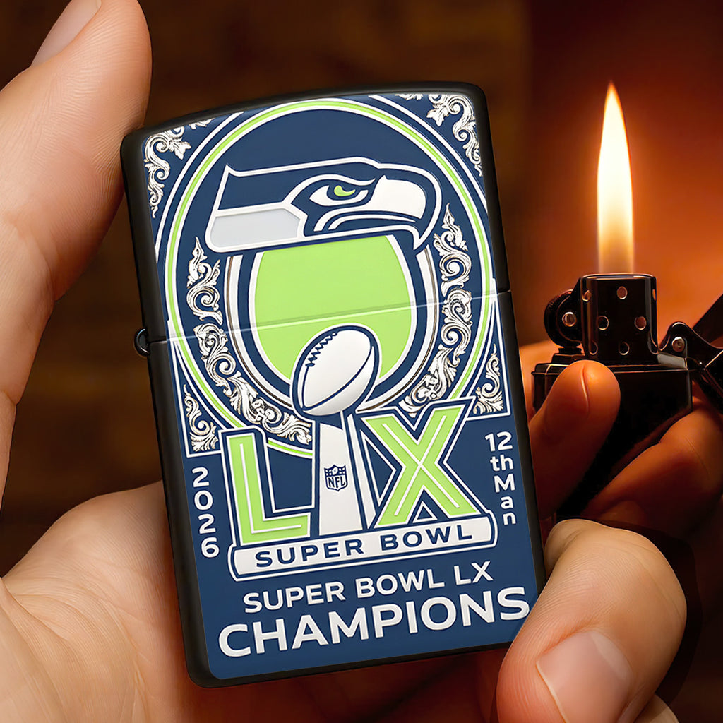 Seattle Seahawks 2025 Super Bowl LX Champions Zippo Lighter Case (No Insert) – TANTN21025
