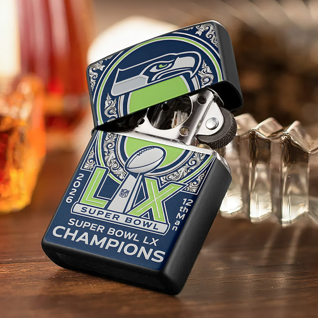 Seattle Seahawks 2025 Super Bowl LX Champions Zippo Lighter Case (No Insert) – TANTN21025