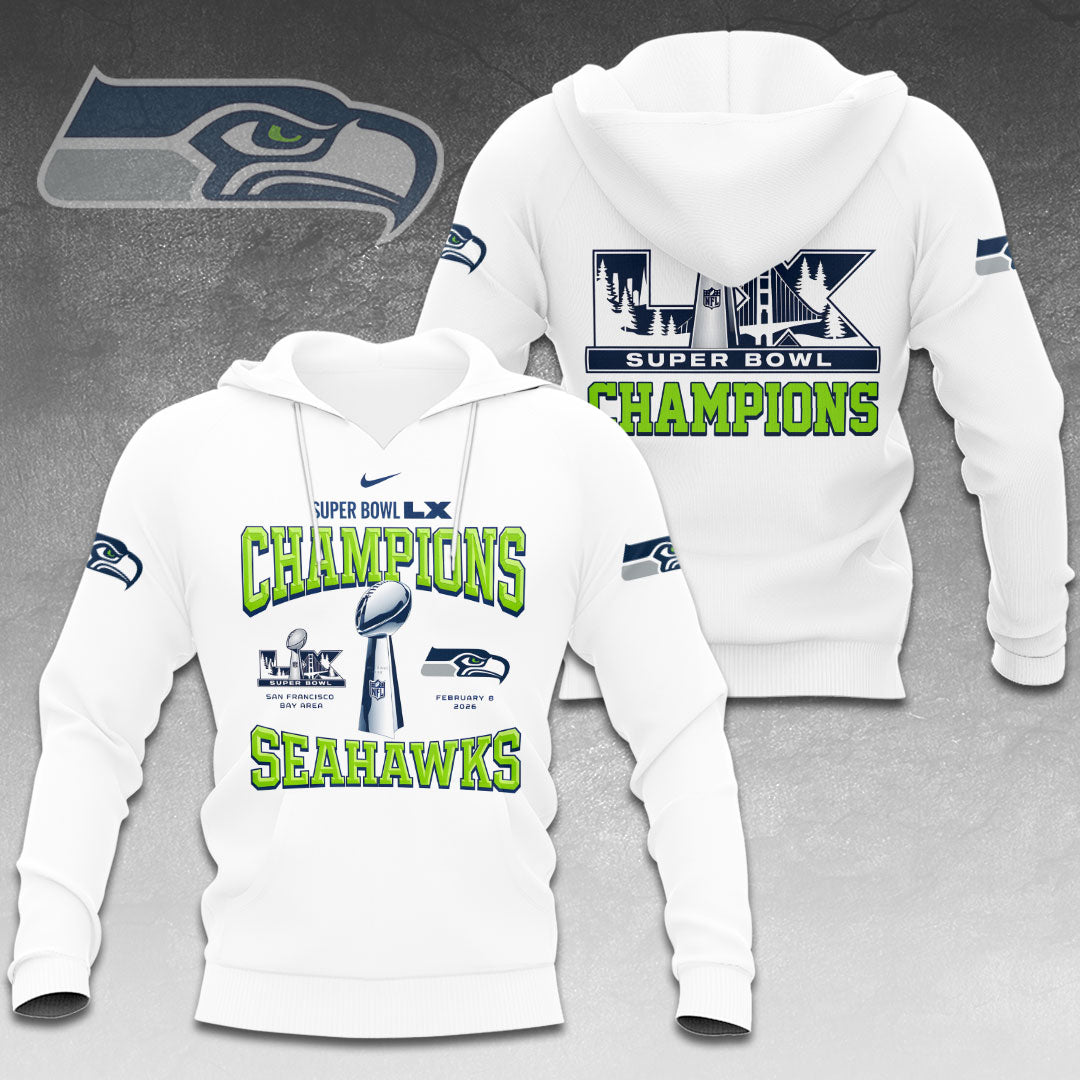 Seattle Seahawks 2025 Super Bowl LX Champions 3D Apparel – HOATT16207