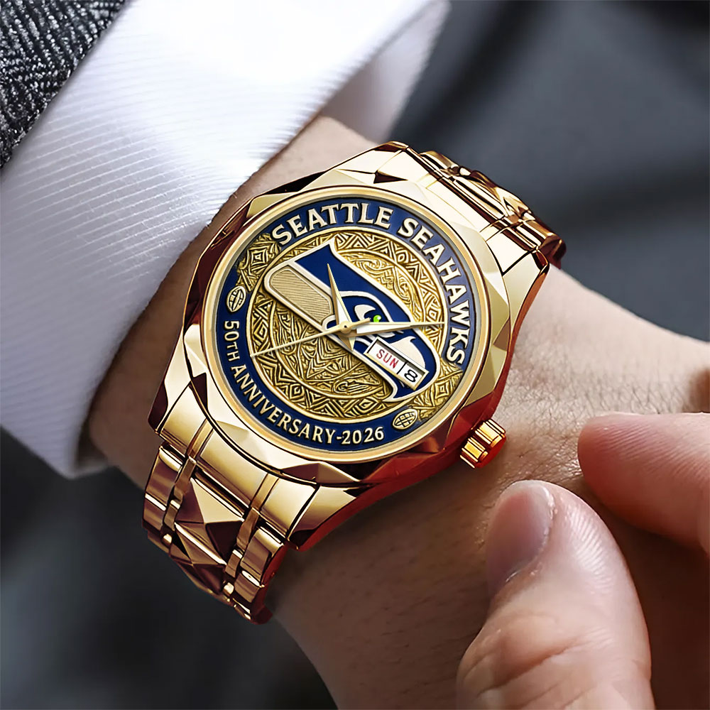 Seattle Seahawks 50th Anniversary Alloy Luxury Quartz Watch – MAITM14413