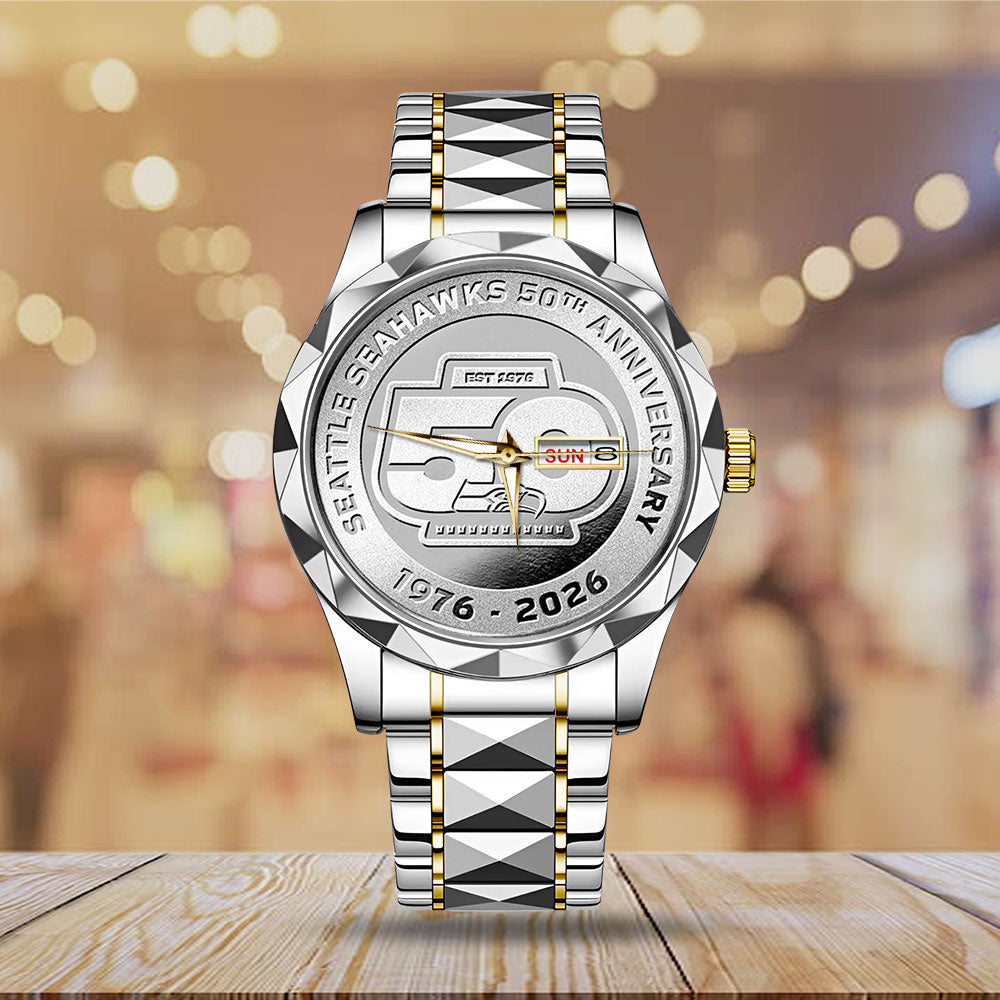 Seattle Seahawks 50th Anniversary Alloy Luxury Quartz Watch – MAITM14448