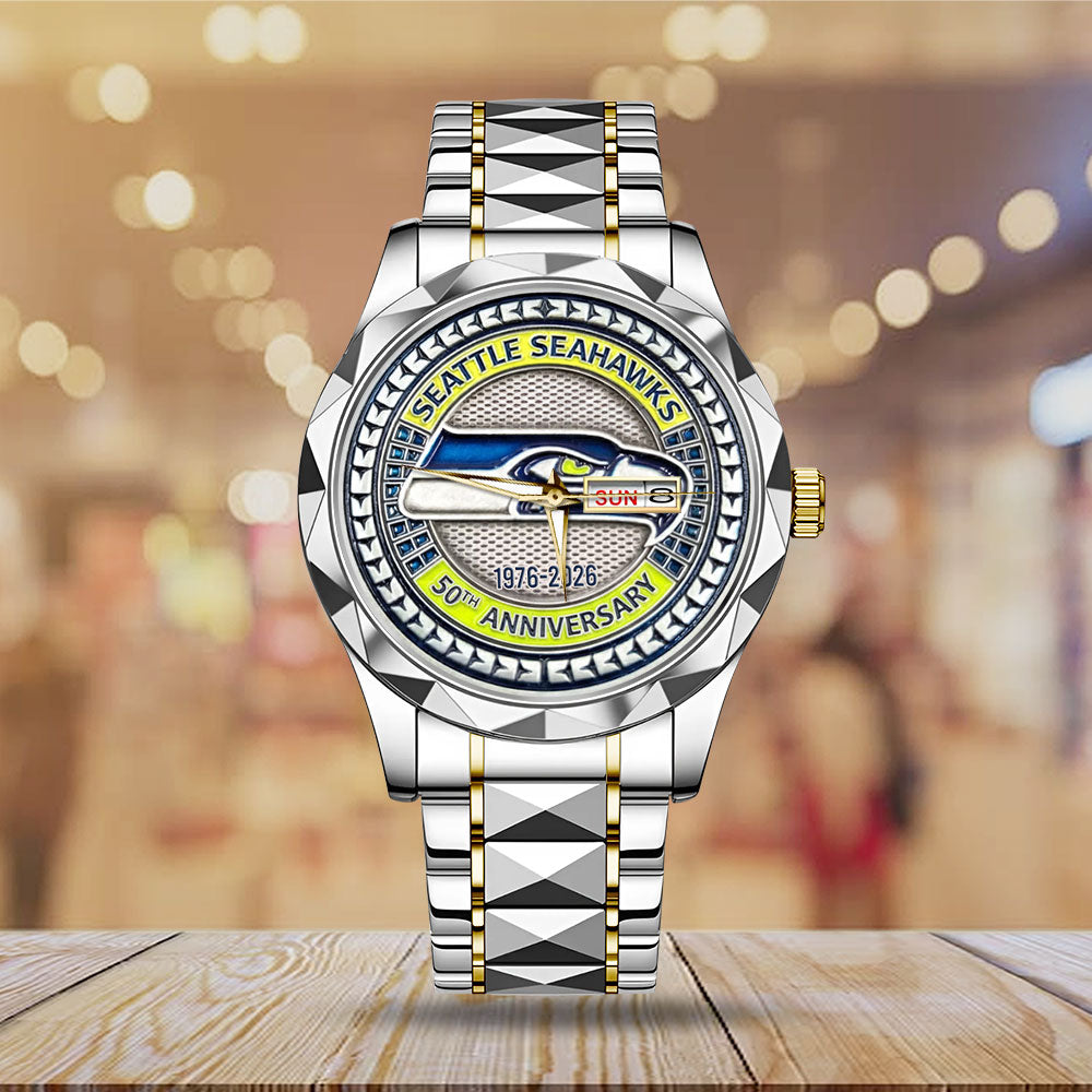 Seattle Seahawks 50th Anniversary Alloy Luxury Quartz Watch – MAITM14639