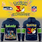 Seattle Seahawks Pokemon 30th Anniversary Hoodie