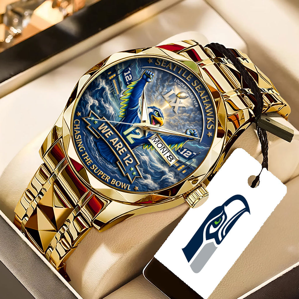 Seattle Seahawks Super Bowl LX 2025 Alloy Luxury Quartz Watch – TANTN20830