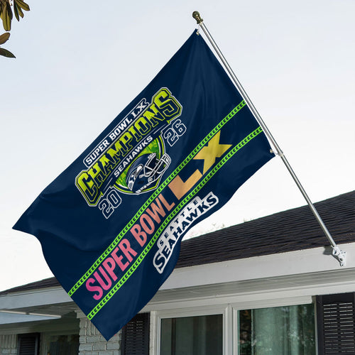 Seattle Seahawks Super Bowl LX Champions 3D Double-side House Flag – MAITM14828
