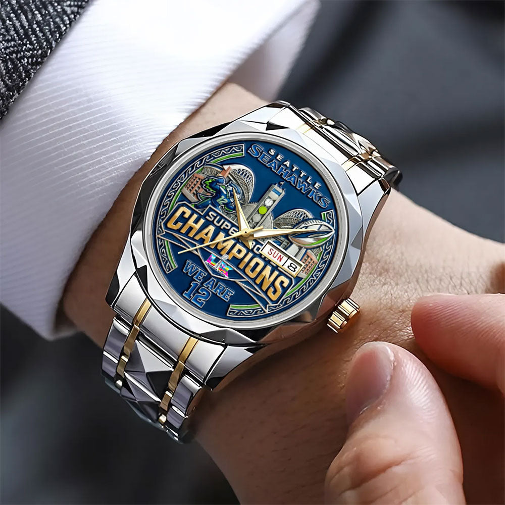 Seattle Seahawks Super Bowl LX Champions Alloy Luxury Quartz Watch – MAITM14781