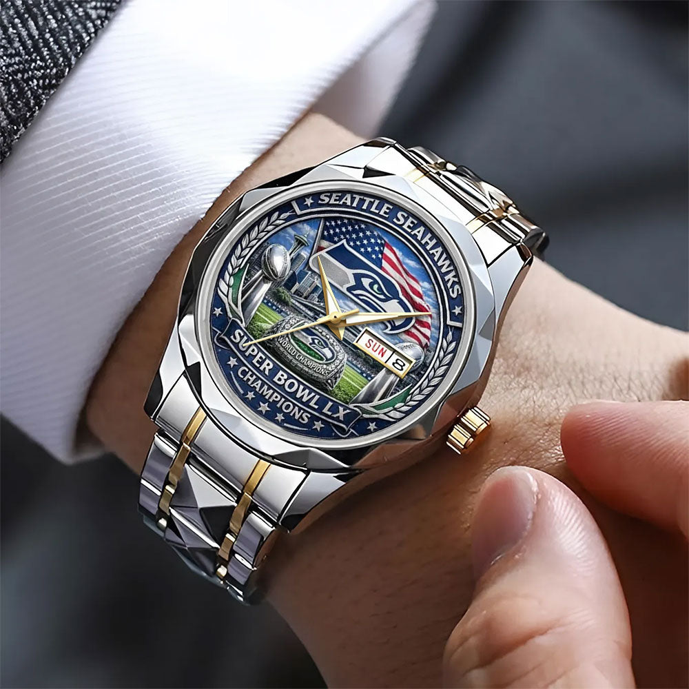Seattle Seahawks Super Bowl LX Champions Alloy Luxury Quartz Watch – MAITM14877