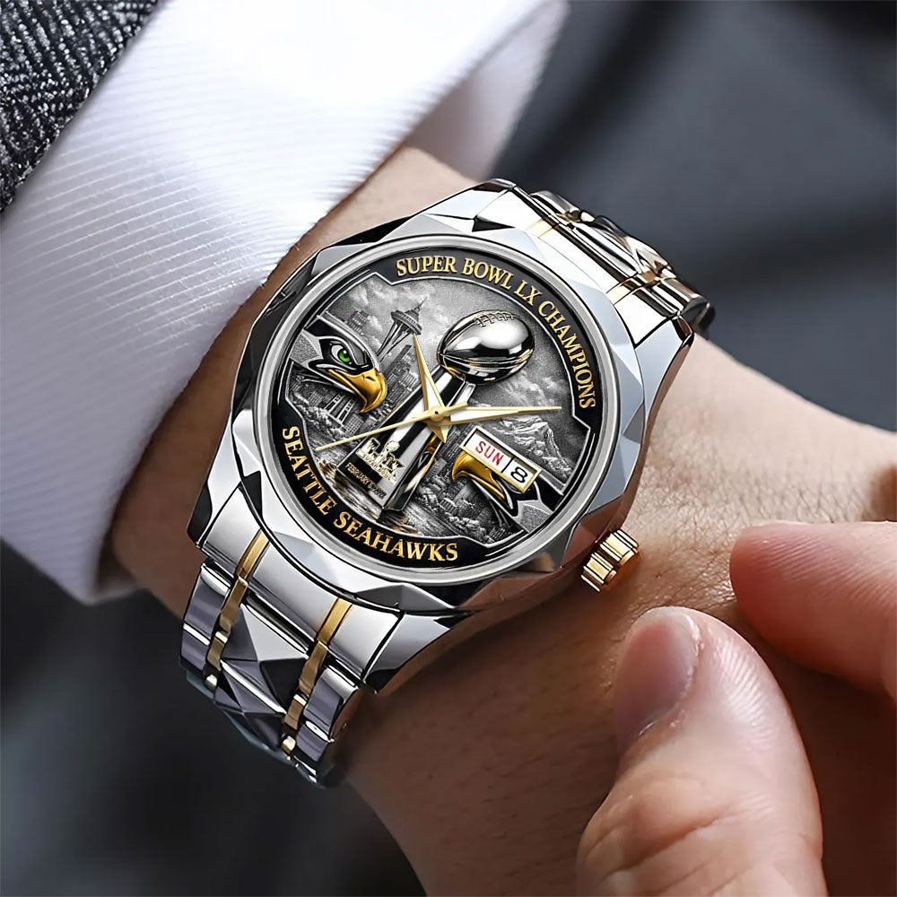 Seattle Seahawks Super Bowl LX Champions Alloy Luxury Quartz Watch – MAITM14902