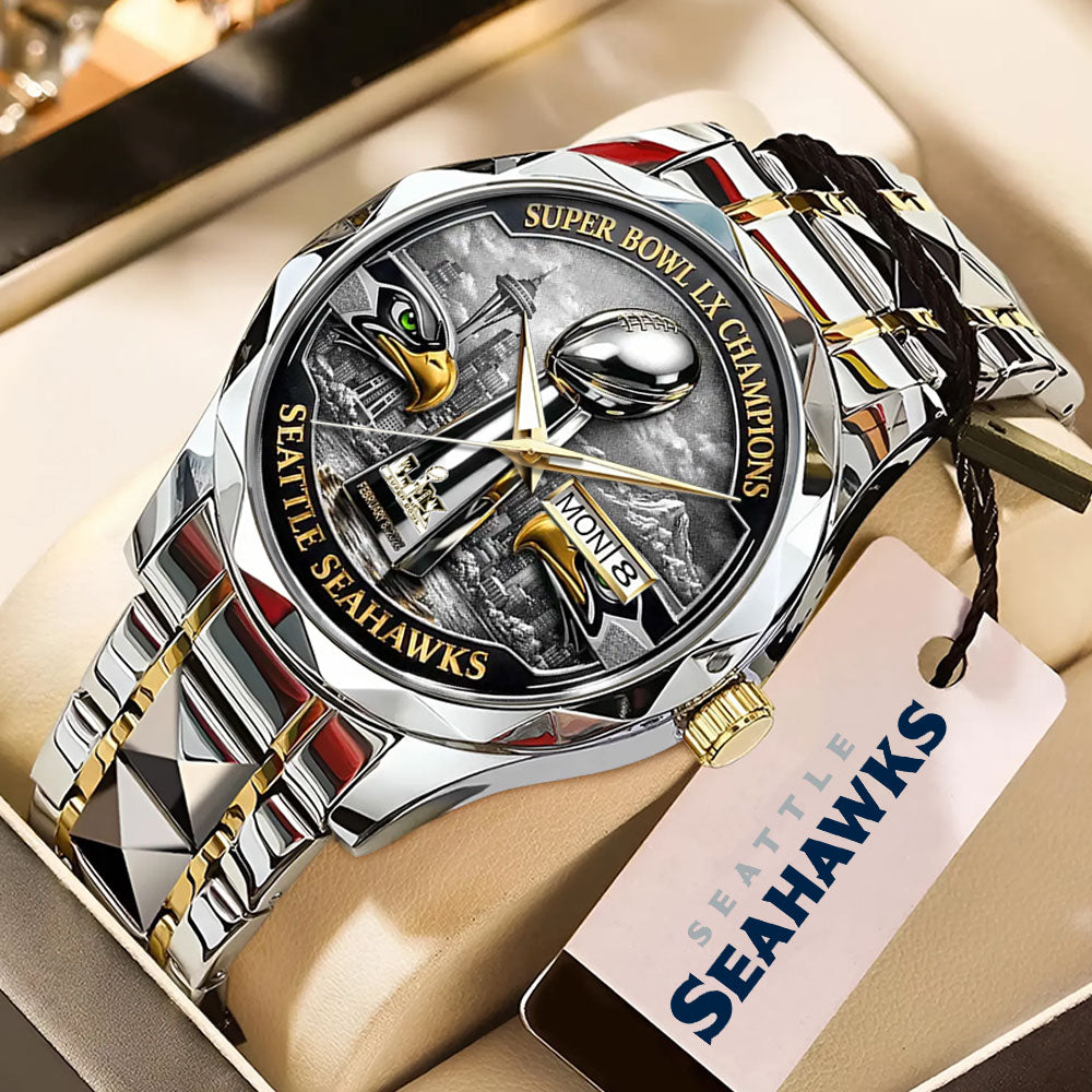 Seattle Seahawks Super Bowl LX Champions Alloy Luxury Quartz Watch – MAITM14902