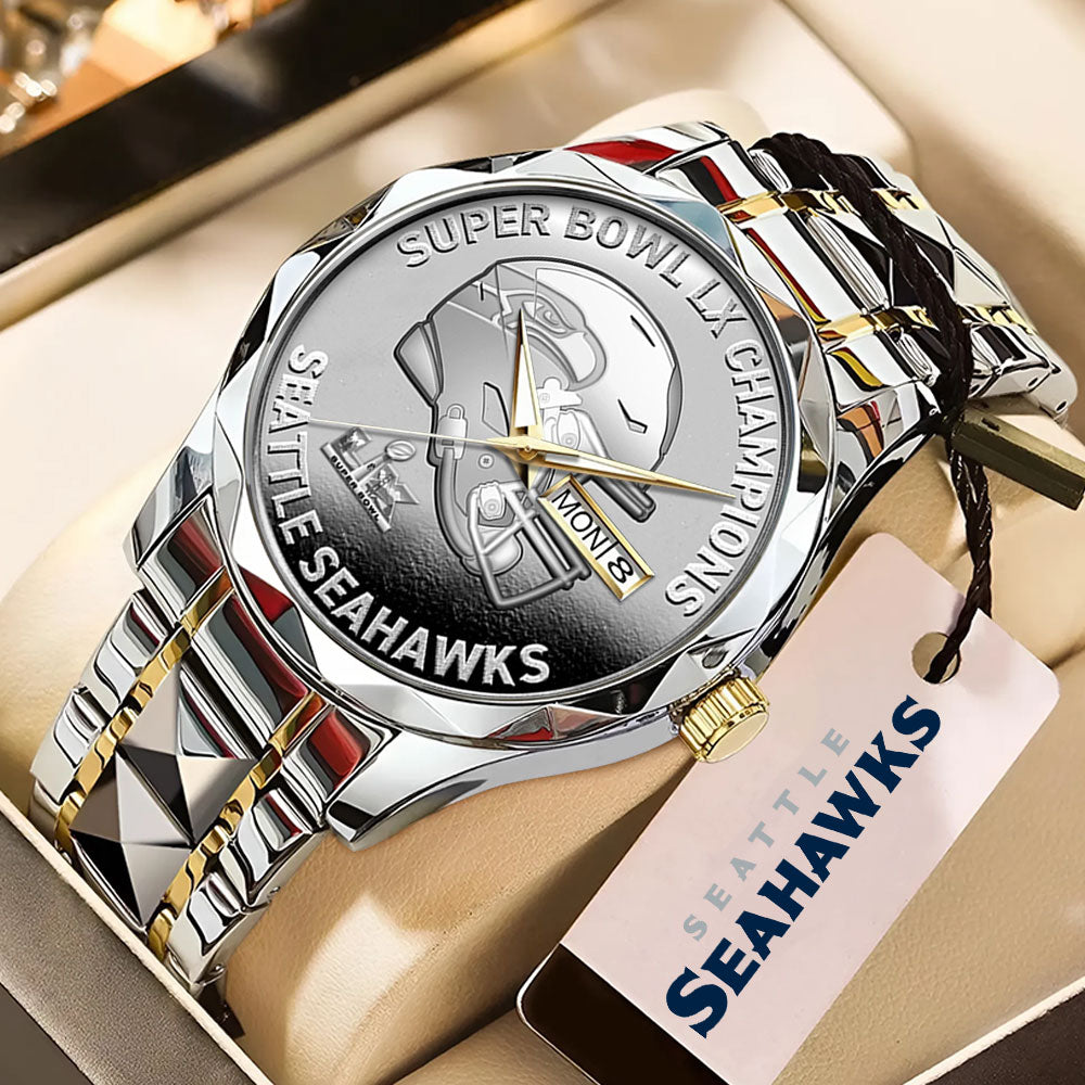 Seattle Seahawks Super Bowl LX Champions Alloy Luxury Quartz Watch – MAITM14865