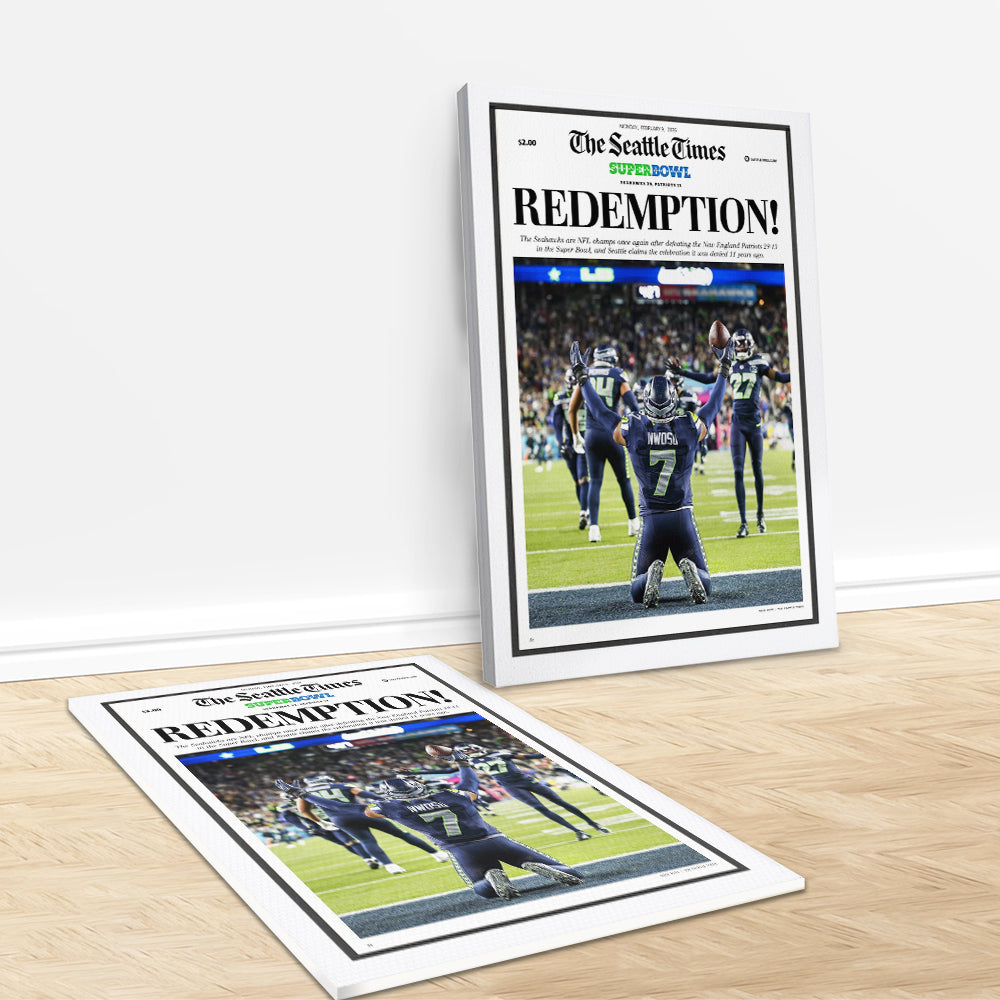 Seattle Seahawks Super Bowl LX Champions Rectangle Canvas With Inner Frame – MAITM14868