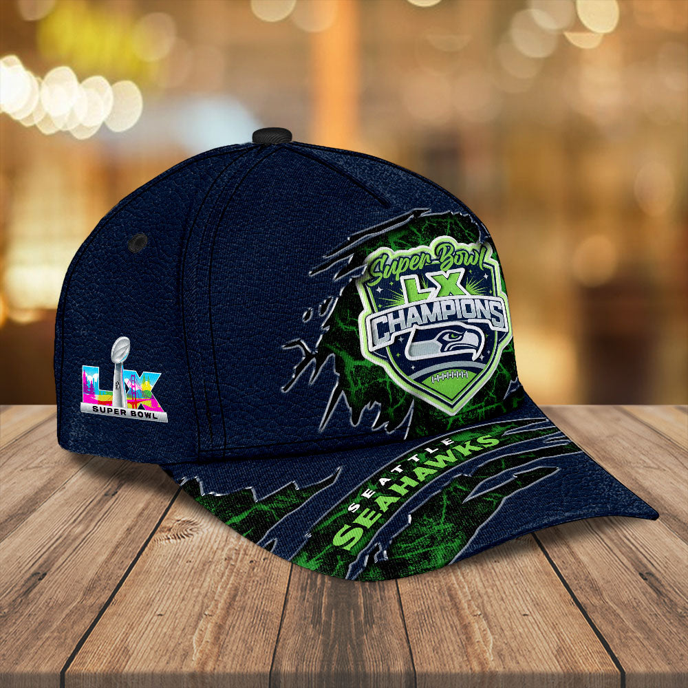 Seattle Seahawks Super Bowl LX Champions Classic Cap – MAITM14838