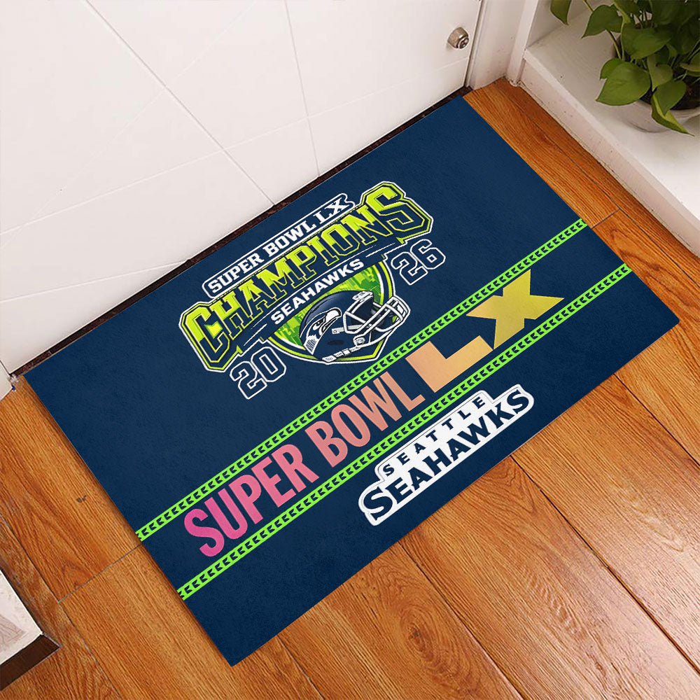 Seattle Seahawks Super Bowl LX Champions Custom Doormat – MAITM14998