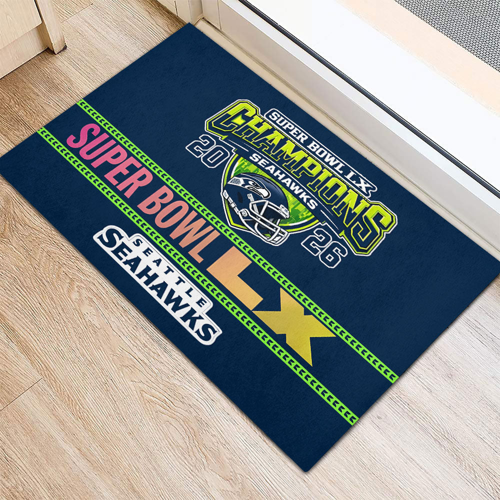 Seattle Seahawks Super Bowl LX Champions Custom Doormat – MAITM14998