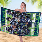 Seattle Seahawks 2025 Super Bowl LX Champions Rectangle Beach Towel – HOATT16168