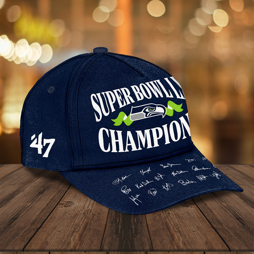 Seattle Seahawks 2025 Super Bowl LX Champions Classic Cap – TMTHU3877