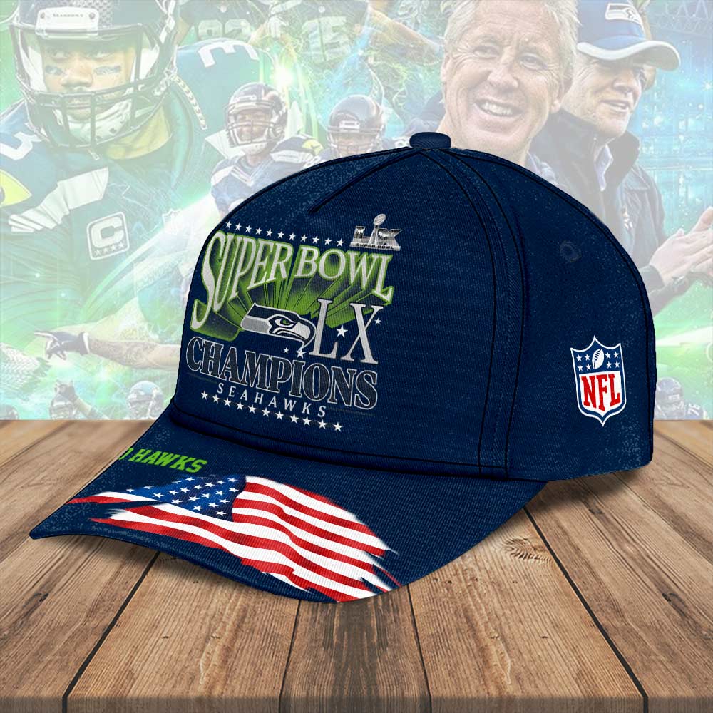 Seattle Seahawks 2025 Super Bowl LX Champions Classic Cap – HOATT16158