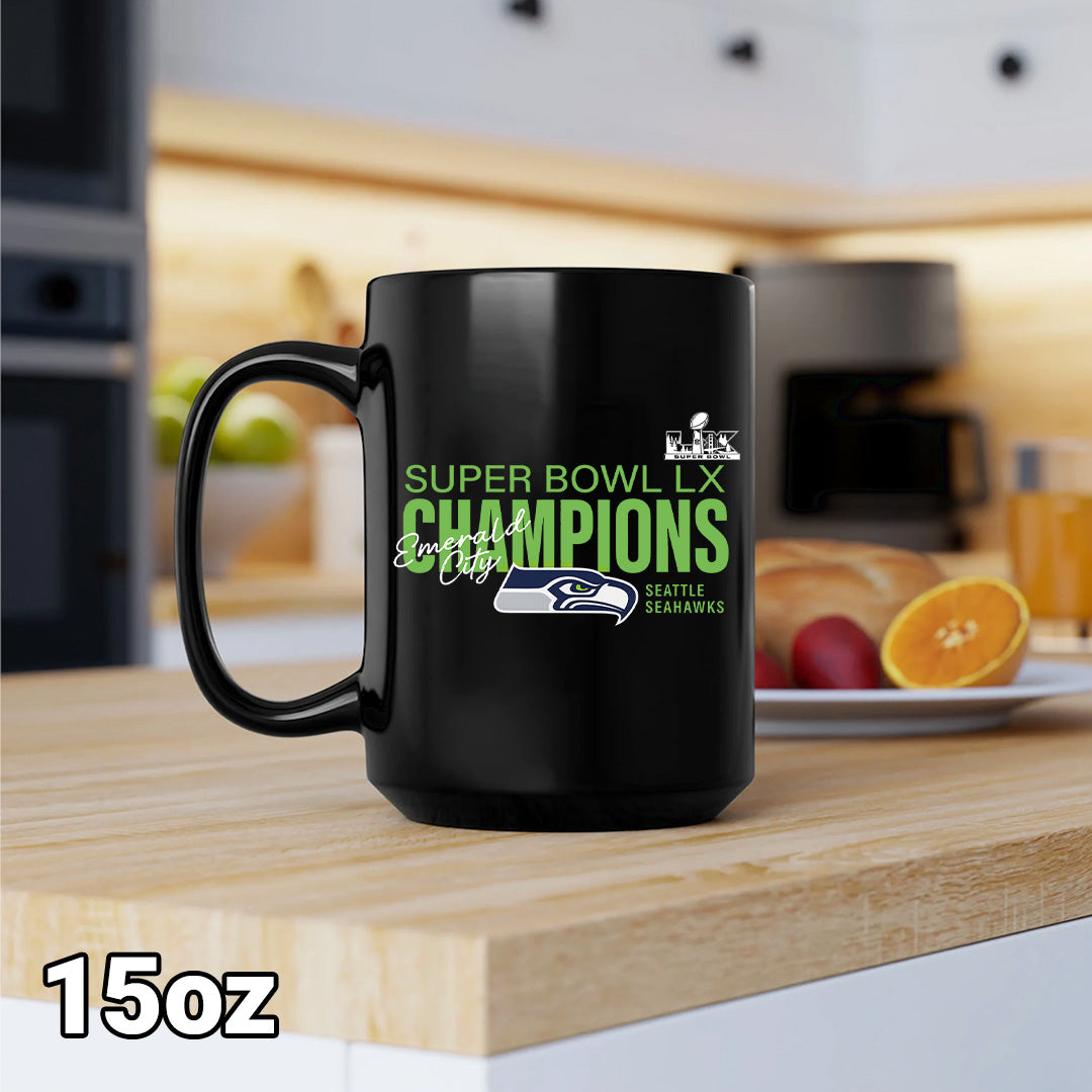 Seattle Seahawks 2025 Super Bowl LX Champions Ceramic Mug – GNE5341