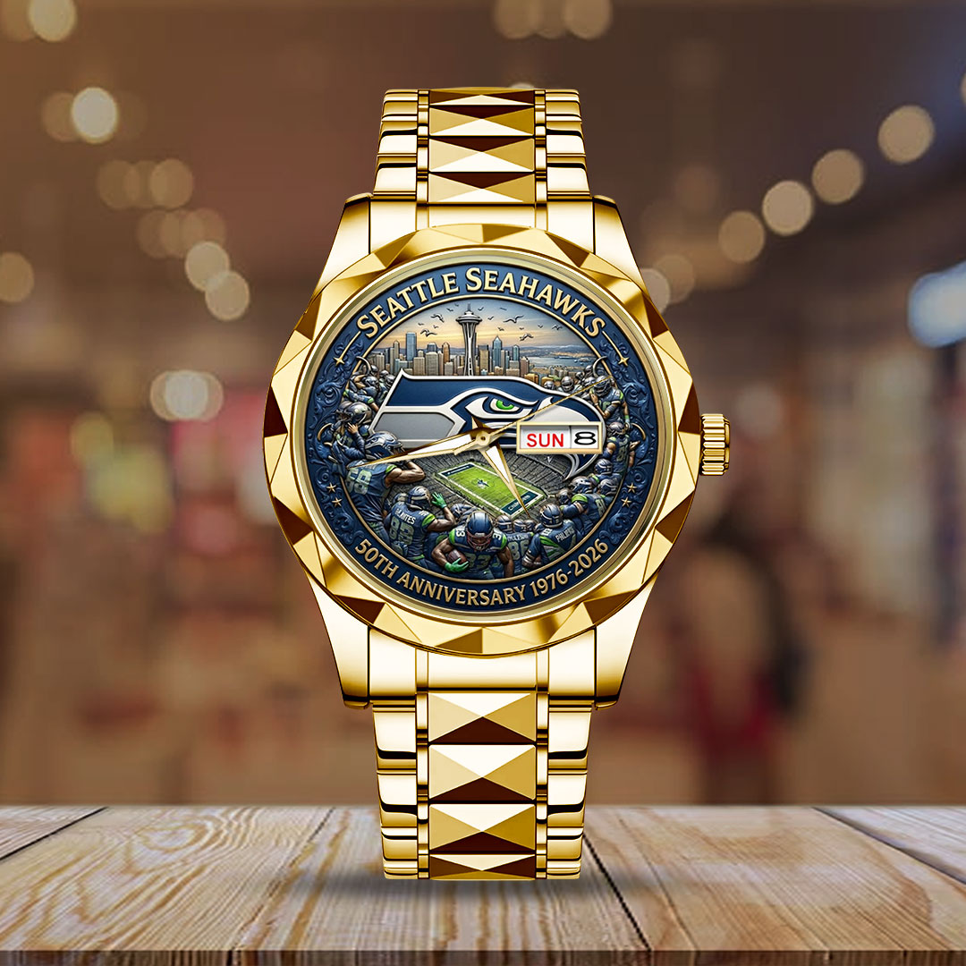 Seattle Seahawks 50th Anniversary Alloy Luxury Quartz Watch – TMTHU3545