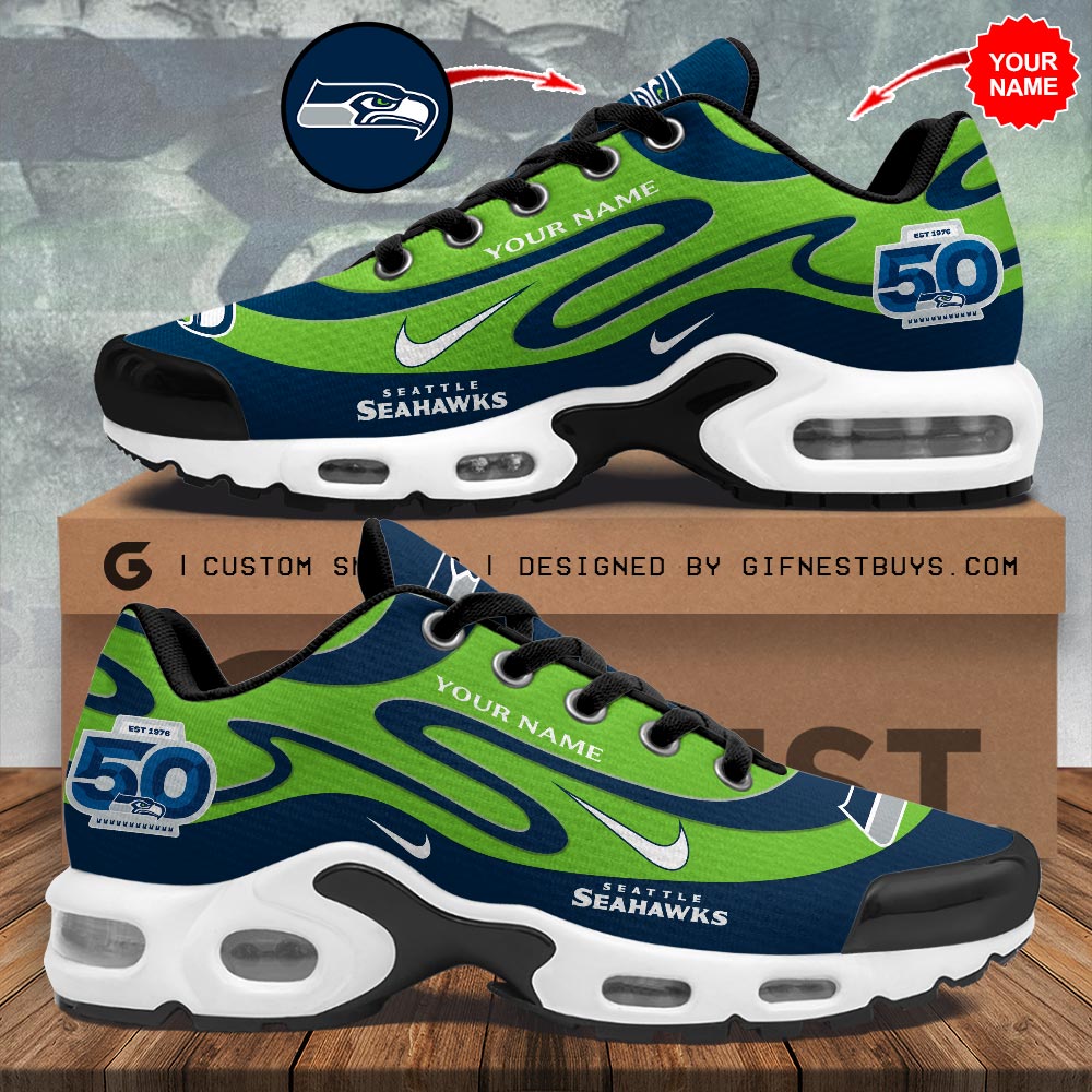 Personalized Seattle Seahawks 50th Anniversary Air Max Shoes – HOATT15751