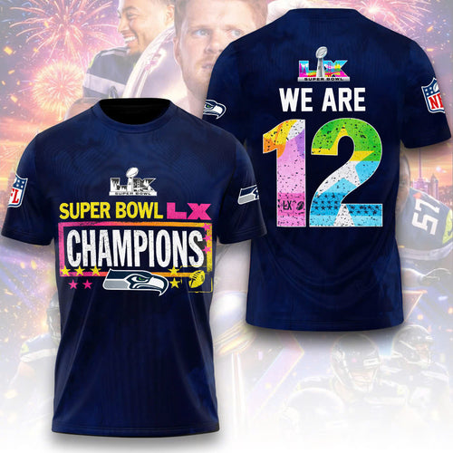 Seattle Seahawks Super Bowl LX Champions 3D Apparel – MAITM14767