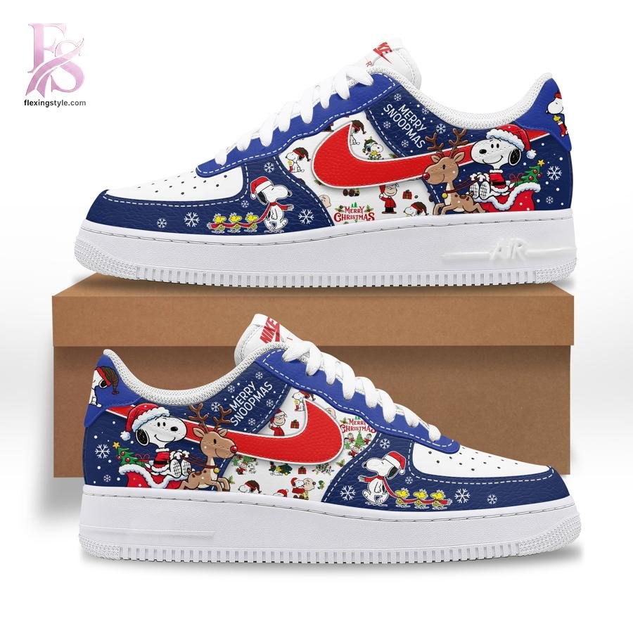 Snoopy Christmas Merry Snoopmas Air Force Shoes
