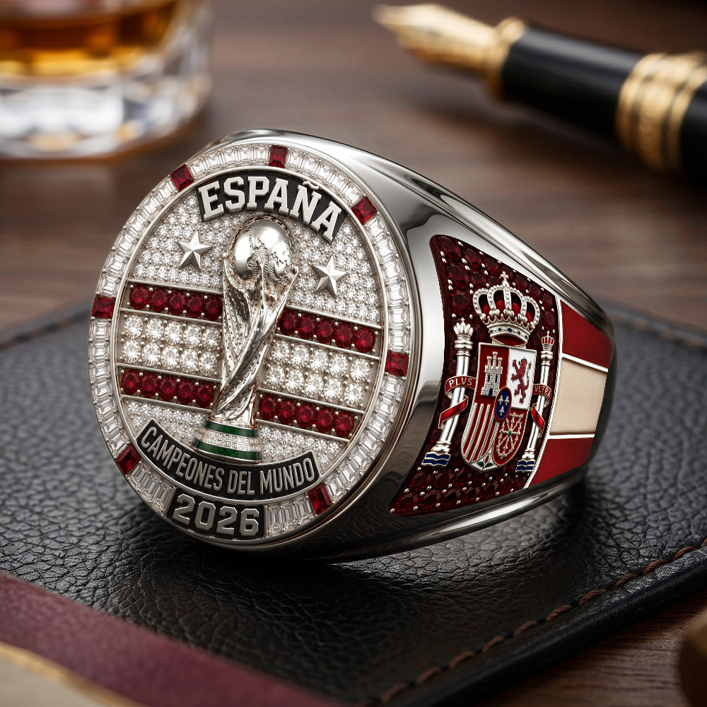 Spain National Team 2026 FIFA World Cup Champions 3D Engraved Ring – TMTHU7720