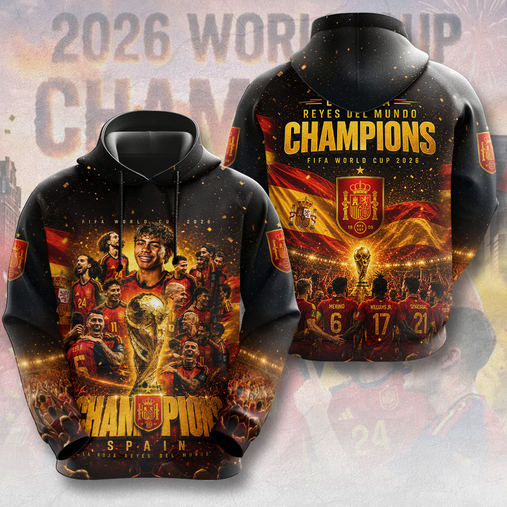 Spain National Team 2026 FIFA World Cup Champions 3D Apparel – TMTHU7615