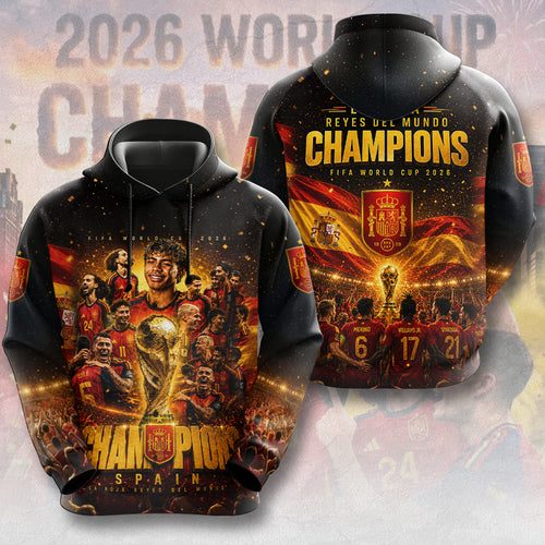 Spain National Team 2026 FIFA World Cup Champions 3D Apparel – TMTHU7615
