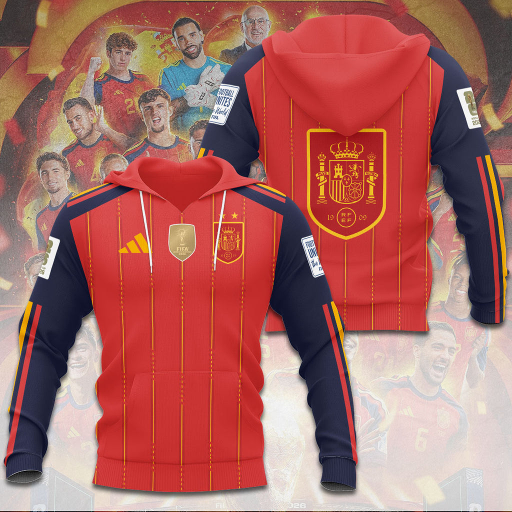 Spain National Team 2026 FIFA World Cup Champions 3D Apparel – TANTN24386