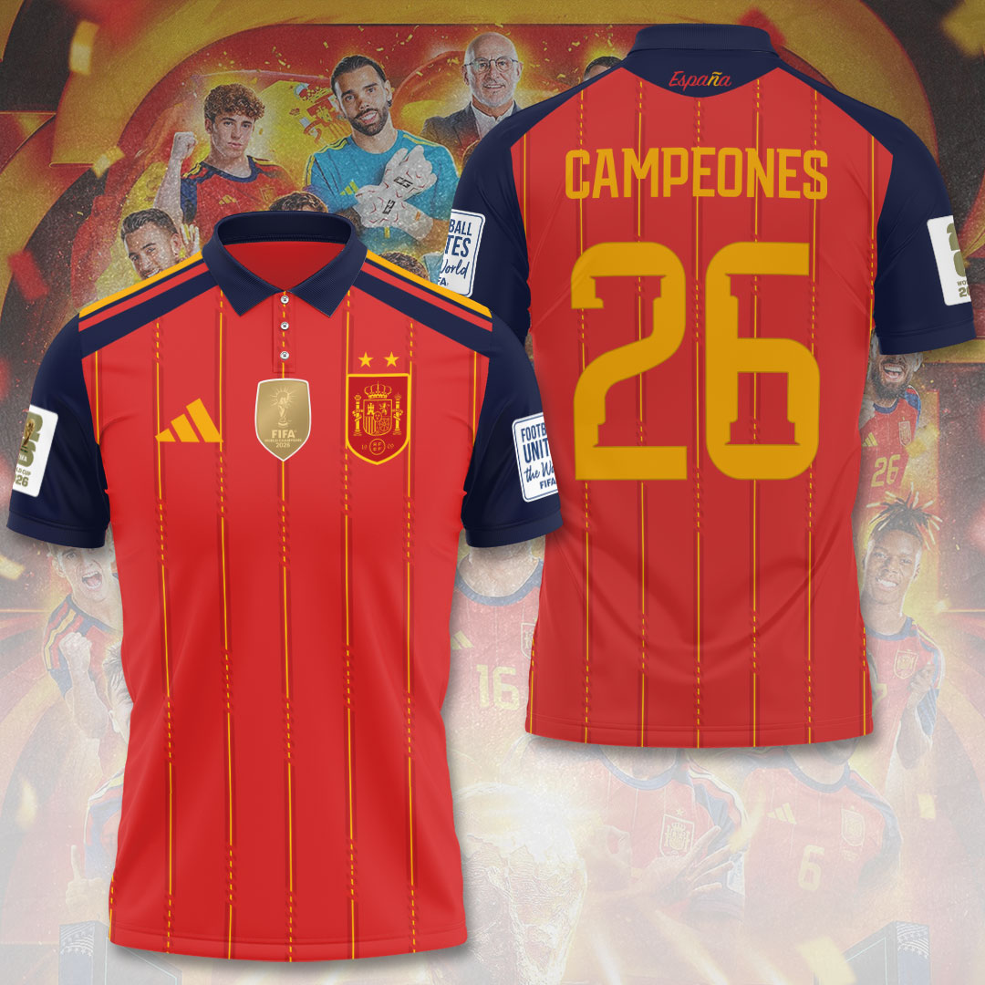 Spain National Team 2026 FIFA World Cup Champions 3D Apparel – TANTN24387