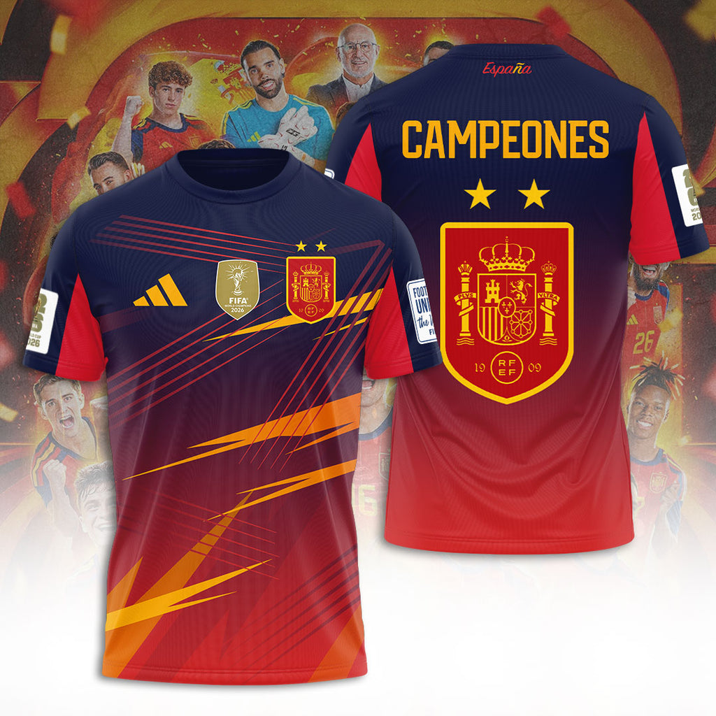 Spain National Team 2026 FIFA World Cup Champions 3D Apparel – TANTN24429