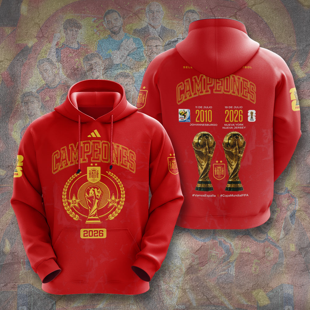 Spain National Team 2026 FIFA World Cup Champions 3D Apparel – GNE7708