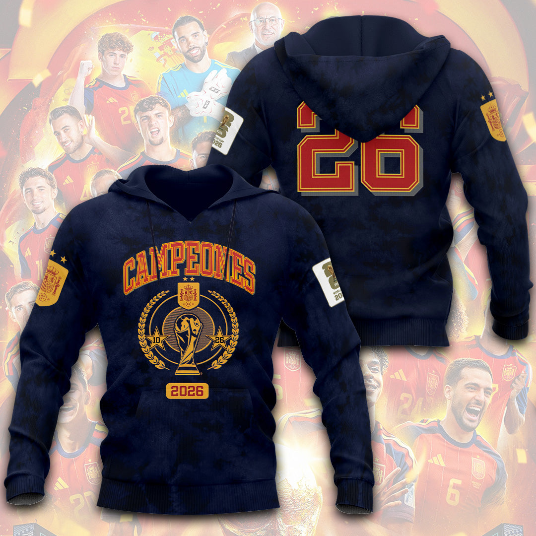Spain National Team 2026 FIFA World Cup Champions 3D Apparel – TANTN24404