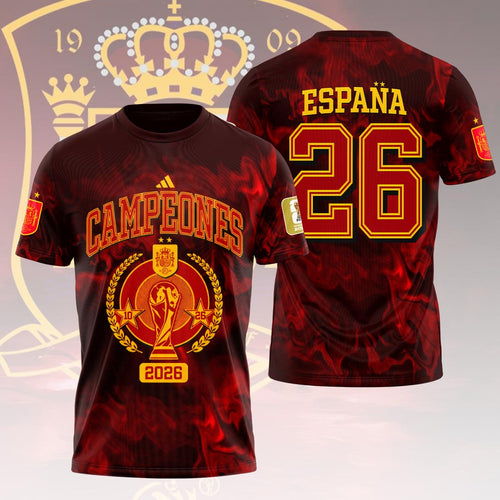 Spain National Team 2026 FIFA World Cup Champions 3D Apparel – HOATT19579