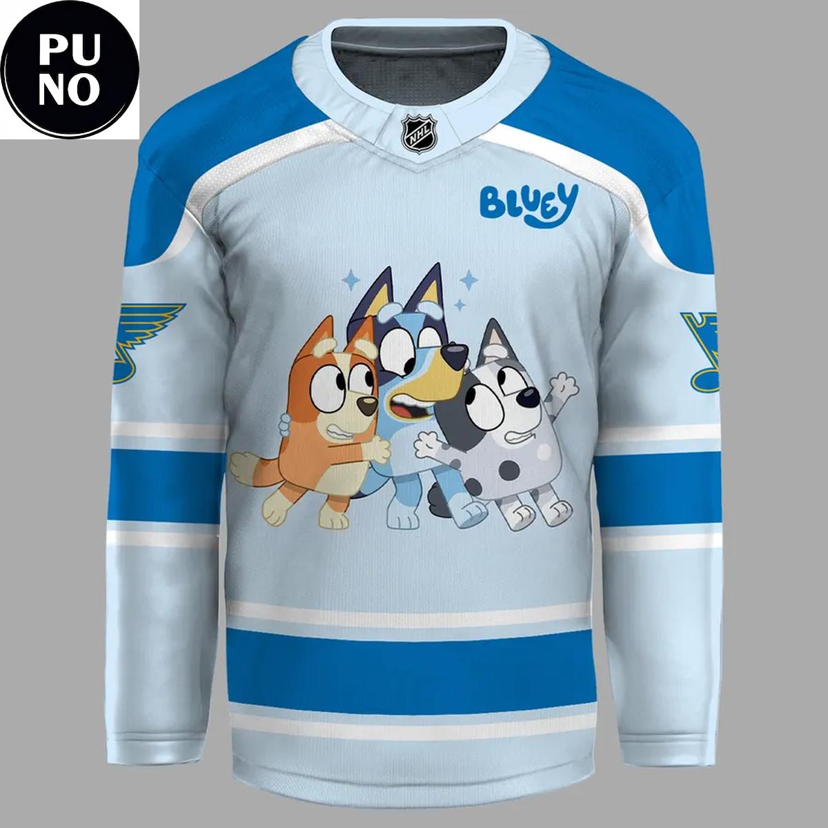 St. Louis Blues x Bluey Night 2026 Personalized Hockey Jersey