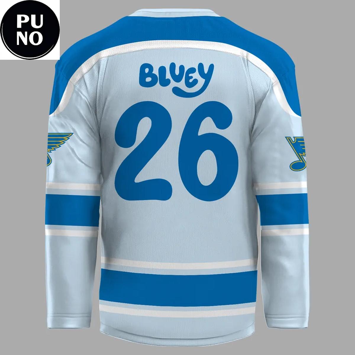 St. Louis Blues x Bluey Night 2026 Personalized Hockey Jersey