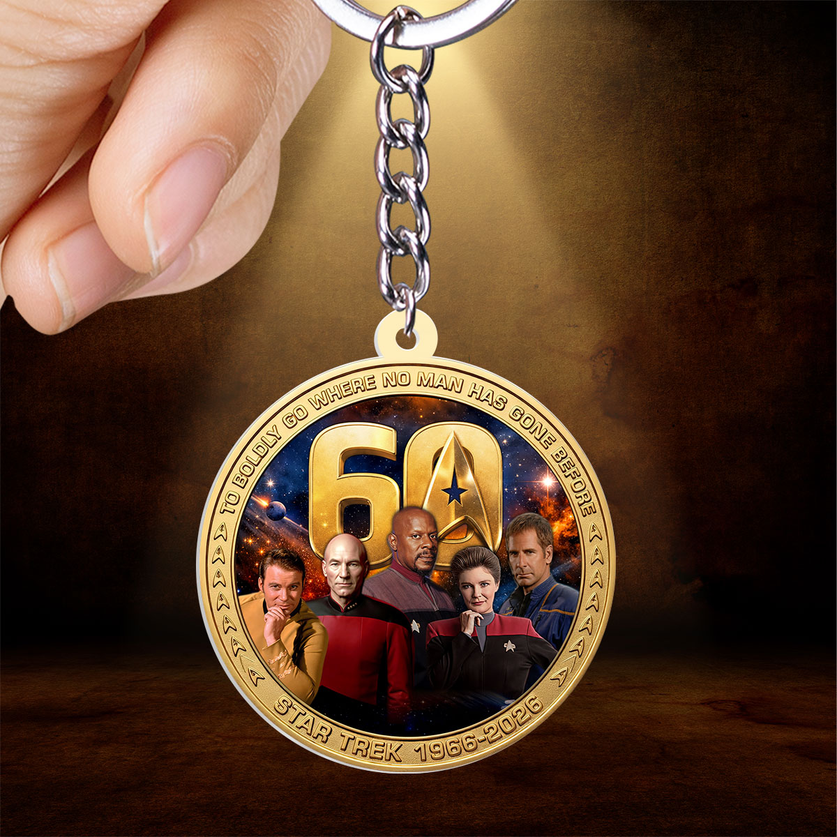 Star Trek 60th Anniversary Custom Shape 2-sided Keychain – HOATT17723