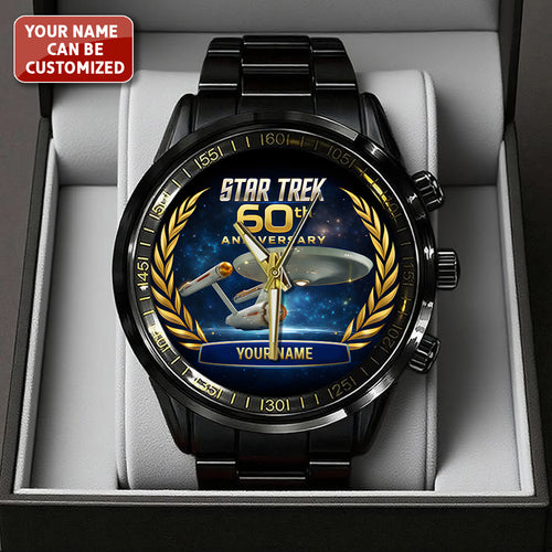 Personalized Star Trek 60th Anniversary 2026 Black Stainless Steel Watch – TANTN21223