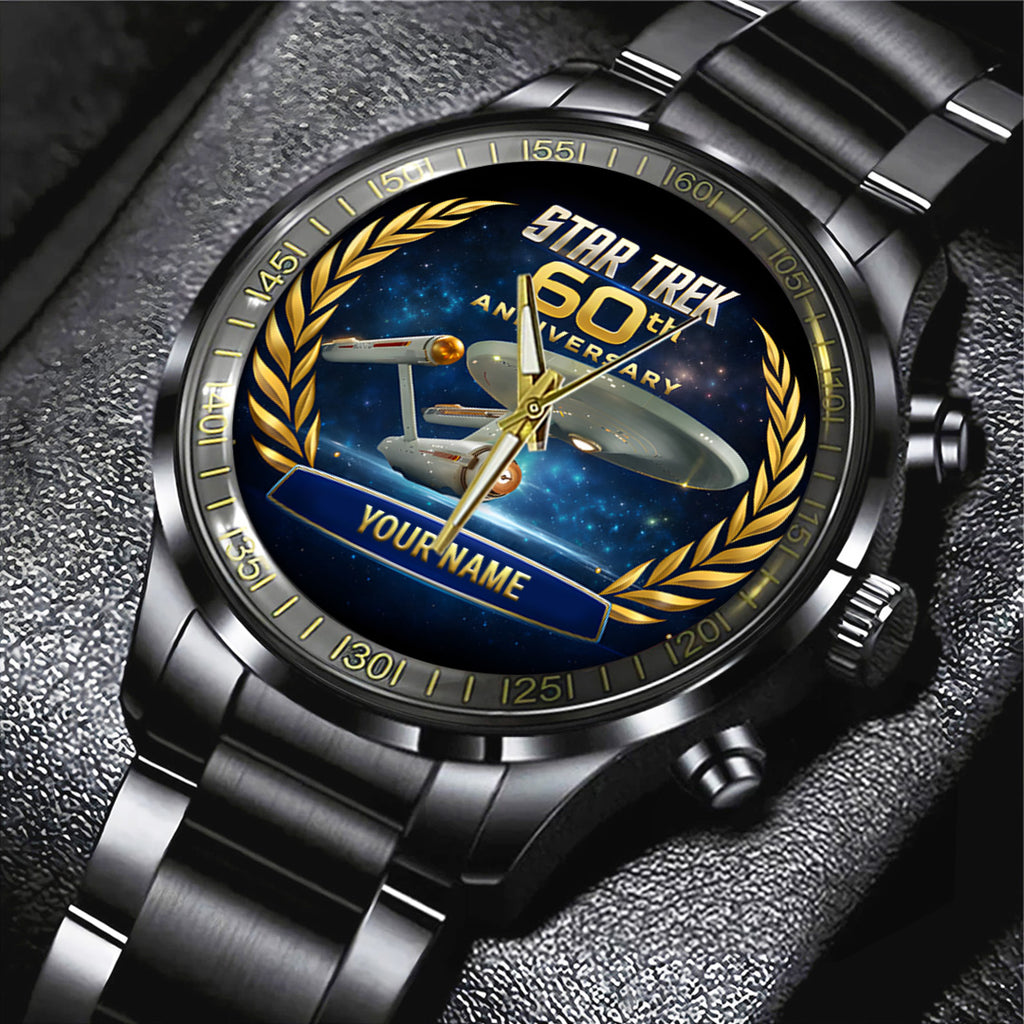 Personalized Star Trek 60th Anniversary 2026 Black Stainless Steel Watch – TANTN21223