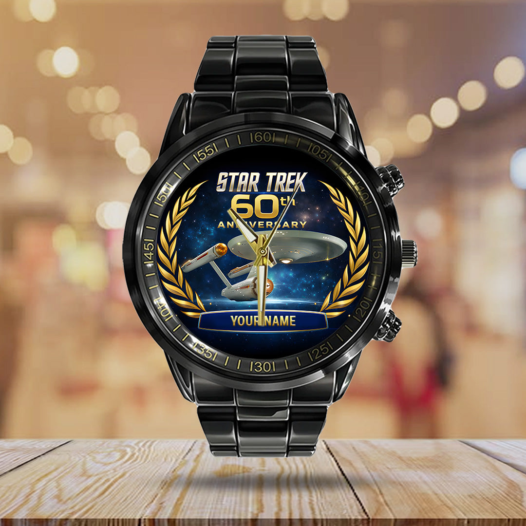 Personalized Star Trek 60th Anniversary 2026 Black Stainless Steel Watch – TANTN21223