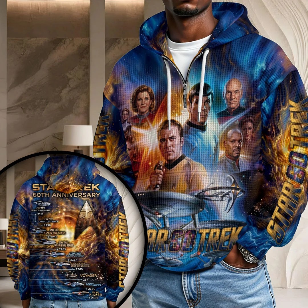 Star Trek 60th Anniversary 3D Unisex Waffle Hoodie – TMTHU8626