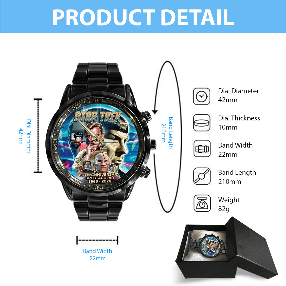 Star Trek 60th Anniversary Black Stainless Steel Watch – TMTHU7850