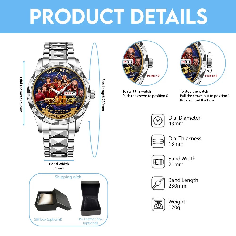 Star Trek VI: The Undiscovered Country 35th Anniversary Alloy Luxury Quartz Watch – TMTHU9066