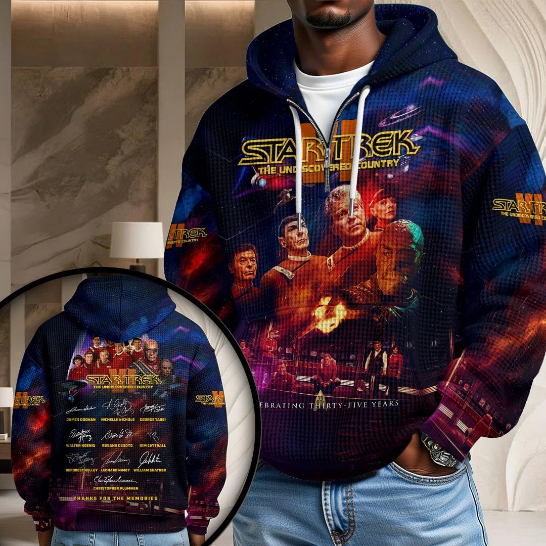 Star Trek VI: The Undiscovered Country 35th Anniversary 3D Unisex Waffle Hoodie – TMTHU9235