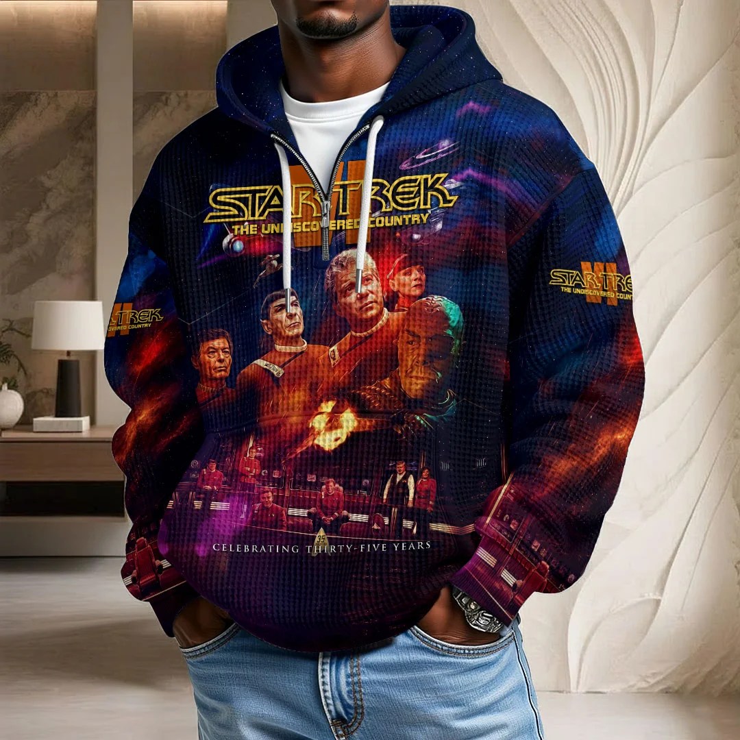 Star Trek VI: The Undiscovered Country 35th Anniversary 3D Unisex Waffle Hoodie – TMTHU9235
