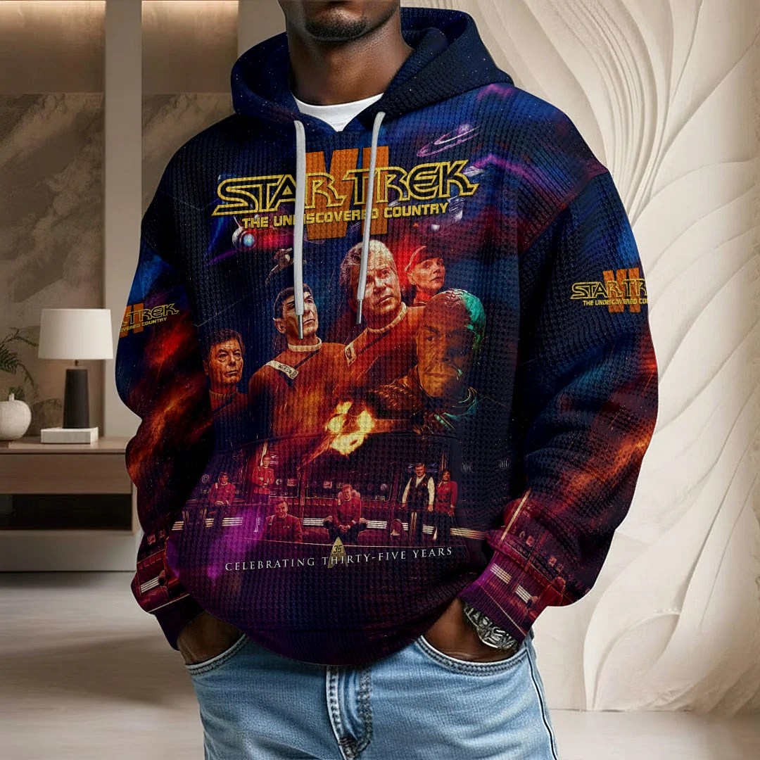 Star Trek VI: The Undiscovered Country 35th Anniversary 3D Unisex Waffle Hoodie – TMTHU9235