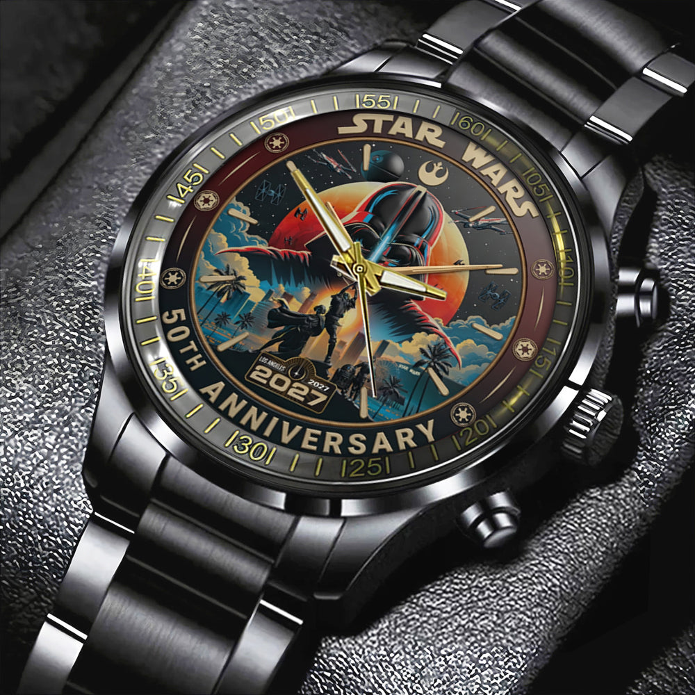 Star Wars 50th Anniversary 2027 Black Stainless Steel Watch – TMTHU5677