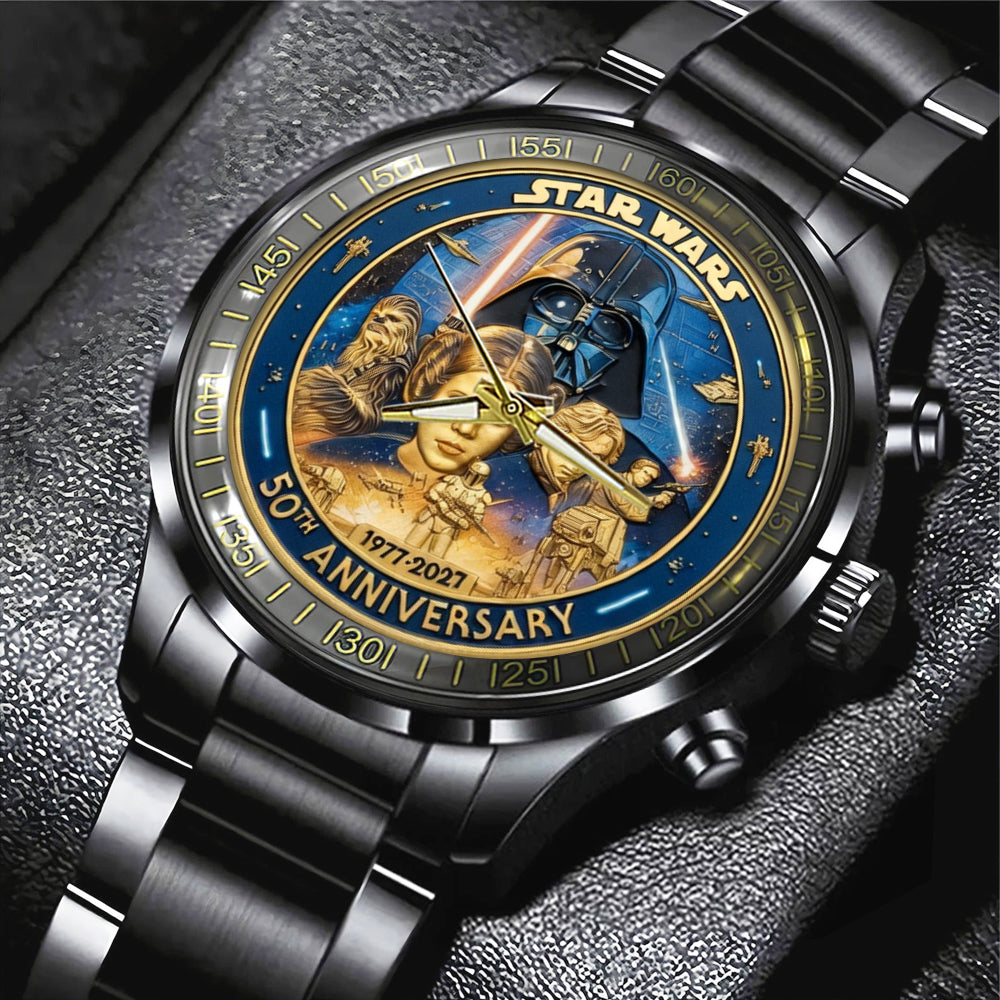 Star Wars 50th Anniversary 2027 Black Stainless Steel Watch – TMTHU5394