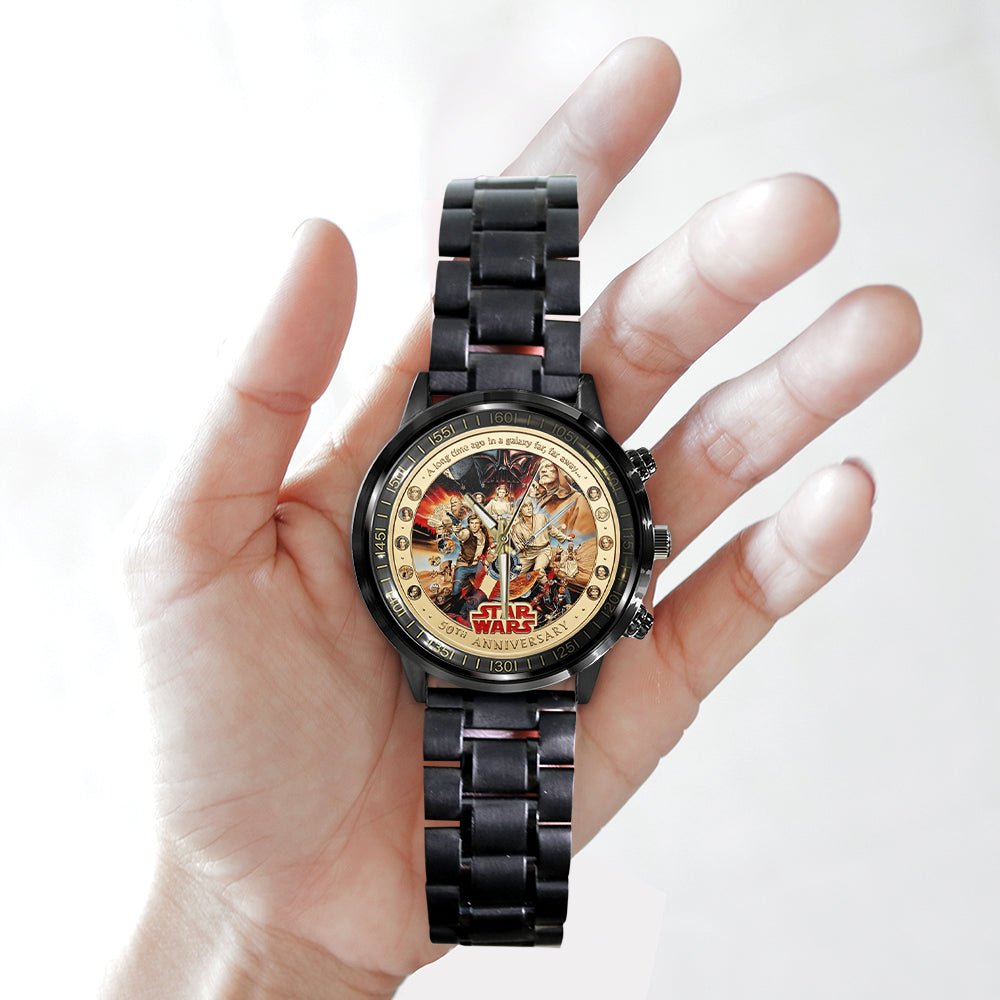 Star Wars 50th Anniversary 2027 Black Stainless Steel Watch – TMTHU5397